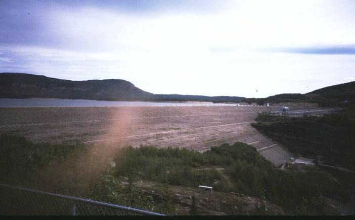 The  W.A.C. Bennett dam. 2km across and 200m high.