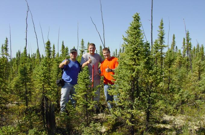 Alan, Tyler and Jerrod giving the thumbs up at 57N 121W