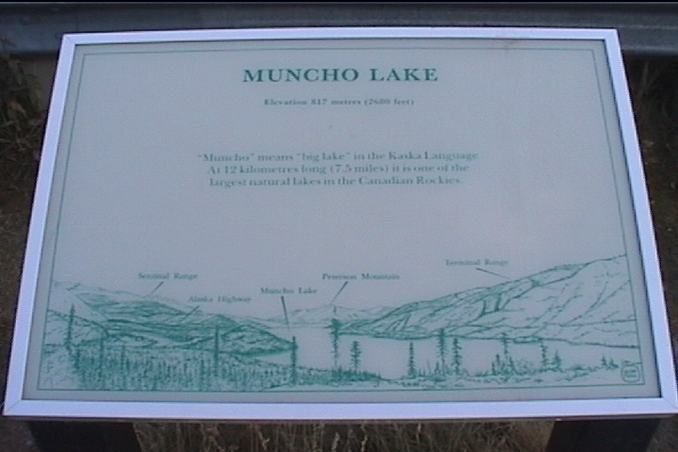 Muncho Lake Viewpoint sign