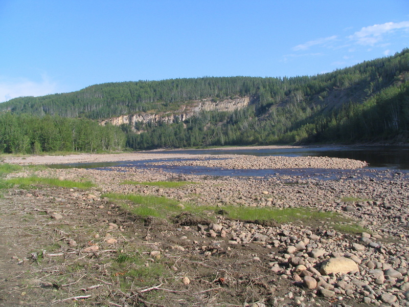 Where Maxhamish Creek flows into the Petitot River