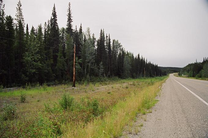 from highway, at 129°W, looking south