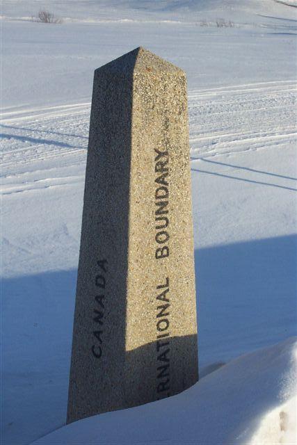 Boundary Marker on US - Canada Border near confluence