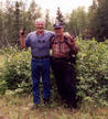 #5: Fred and David in front of a saskatoon bush near the confluence