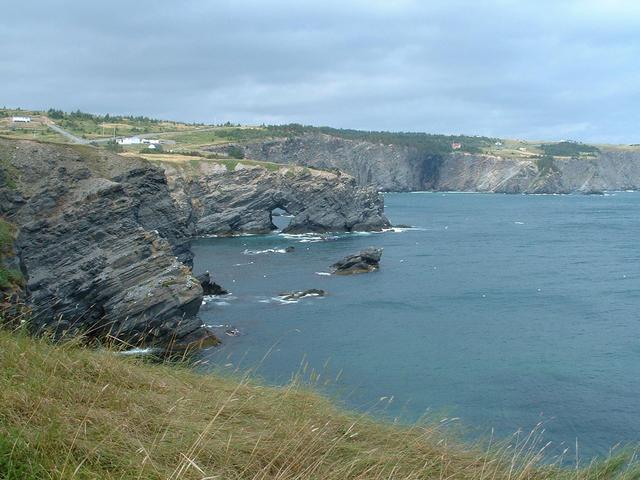 Hole in the cliff at Burnt Point.