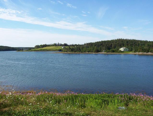 View of Spanish Ship Bay from the guest house, looking south