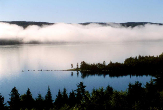 A low-lying cloud on the surface of St. Ann’s Bay.