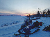 #8: Sunset at camp on the way home.  Tsu Lake. 