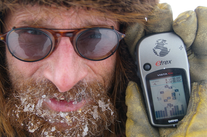 M. Sturm holding the GPS at the confluence