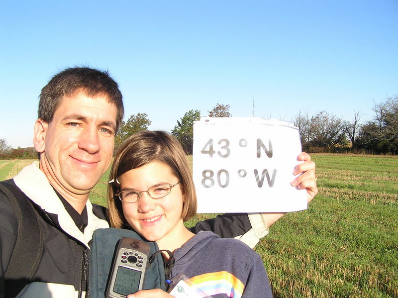 Joseph and Lilia Kerski celebrate our first confluence in Canada.