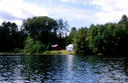 #4: Looking west from the confluence.  (That's Elda standing on the shore).