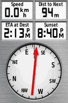 #5: My GPS receiver's display, showing the confluence point 94 metres away