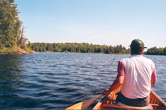 Paddling towards Burnt Island.