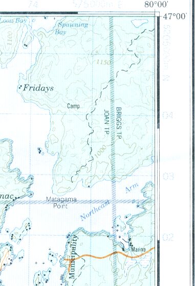 Map of the area near the confluence