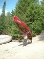 #10: Mark at the end of the Kathleen Lake portage trail.