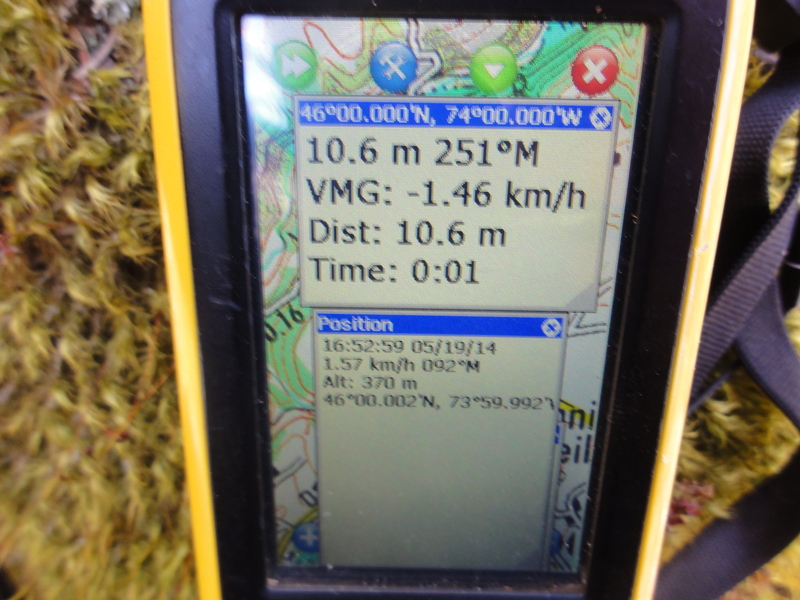 GPS receiver screen