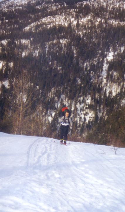 Johnny on the climb