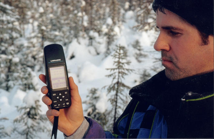 Daniel holding the GPS