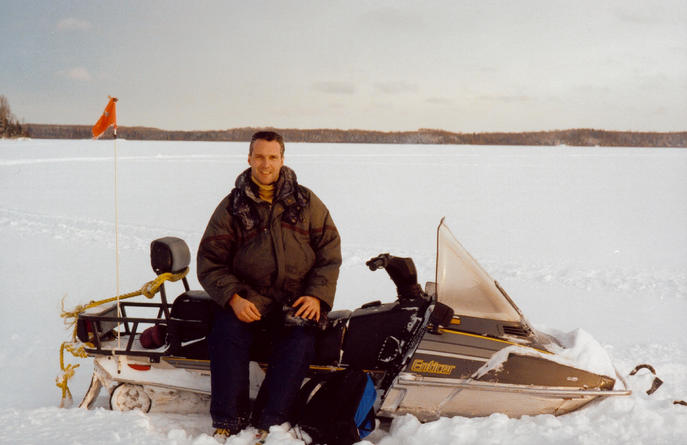 Snowmobile on Lake Turgeon