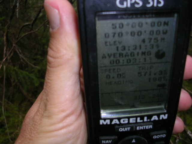 GPS du point 50N70W