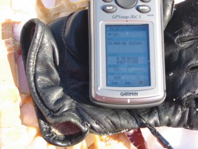 picture of the GPS on the confluence point