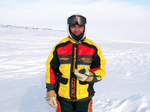 James Napartuk at the confluence point