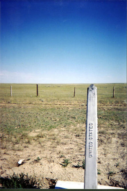 Looking north up the Alberta/Saskatchewan border from the US side