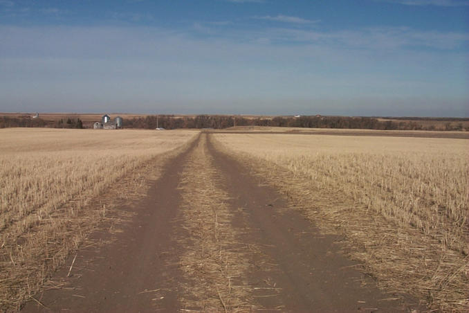 The view north from the trail leading to the confluence which is situated to the middle right side of the picture.
