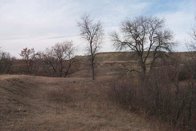 The terrain about 2 km north of the confluence point along Long Creek valley.