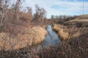 #4: Looking east along Long Creek.  The confluence is located on the right bank below the utility pole.