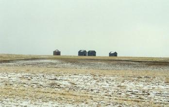 #1: At the confluence, looking north toward an abandoned homestead