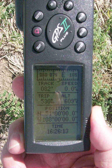 The GPS showing "the spot".