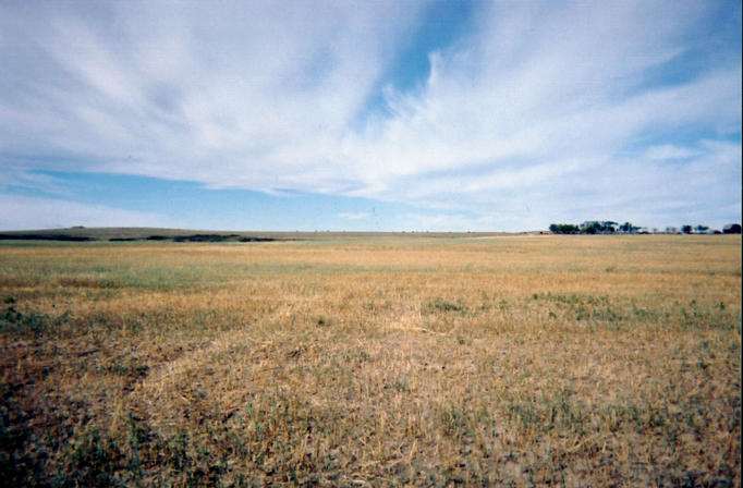 Looking west from the confluence