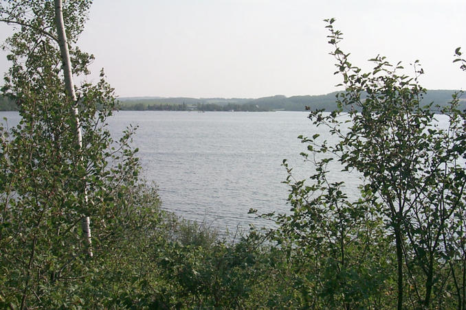 Looking south at Martin's Lake.  The confluence lies about 190 m away from this point.