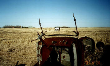 #1: Looking east towards the confluence (where the truck is parked)