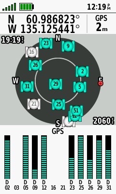 My GPS receiver, 6.93 km from the point