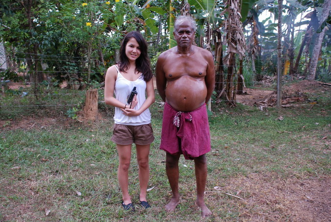 Sierra with Mr. Banwardana - the owner of this confluence point on the CP