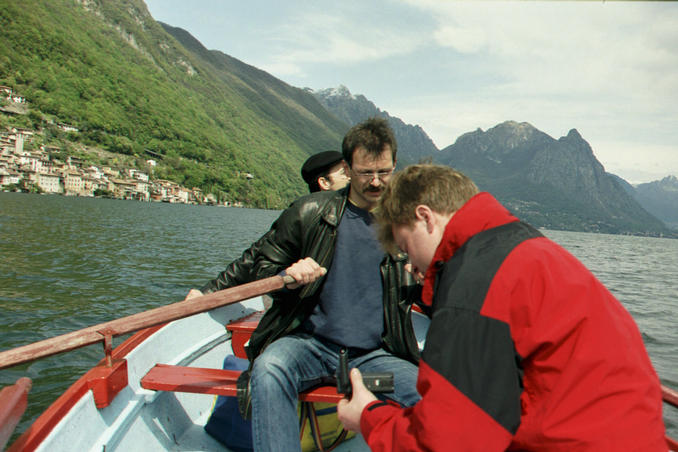 While navigating to the confluence in our rowing boat - In  navigazione con l'imbarcazione verso il punto