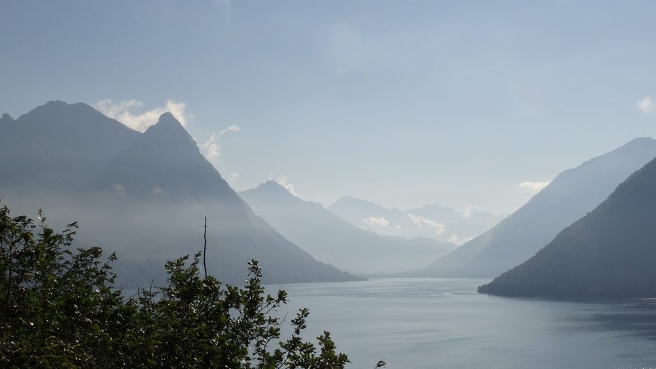 Amazing view to the Lago Lugano from parking place