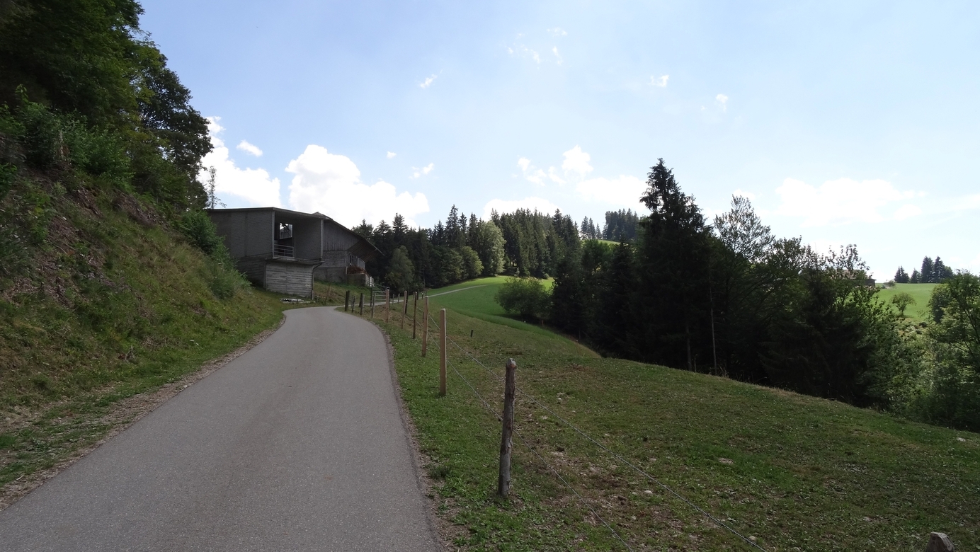 Road upwards, seen from parking place