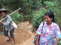 #2: Hiking up trail; woman who escorted me on right.