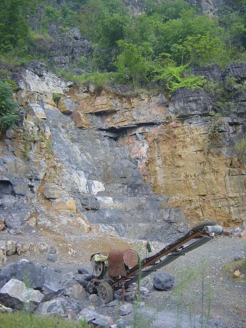 Quarrying the karst mountain near the confluence