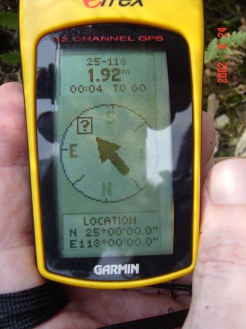 Perfect reading: N 25°00'00.0", E 118°00'00.0"