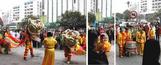 #2: The Chinese New Year Dragon Dance with two dragons, a dragon tamer, and a drum crew.