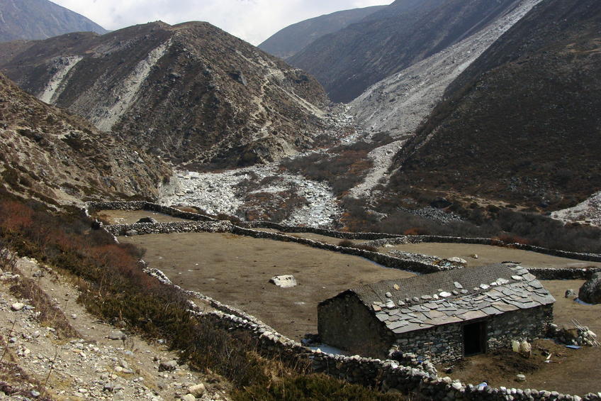 A summer pasture and home, photographed standing exactly where Grzegorz Chyla stood in 2000.