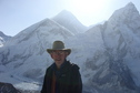 #3: Everest, me, and Nuptse (I’m the one in the hat!)  [This view from Kala Pattar would have had better lighting at sunset, but also much more chance of cloud cover.]