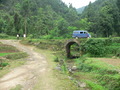 #5: We left the minivan with the confluence 1.17 kilometres SE, and set off along a dirt road.