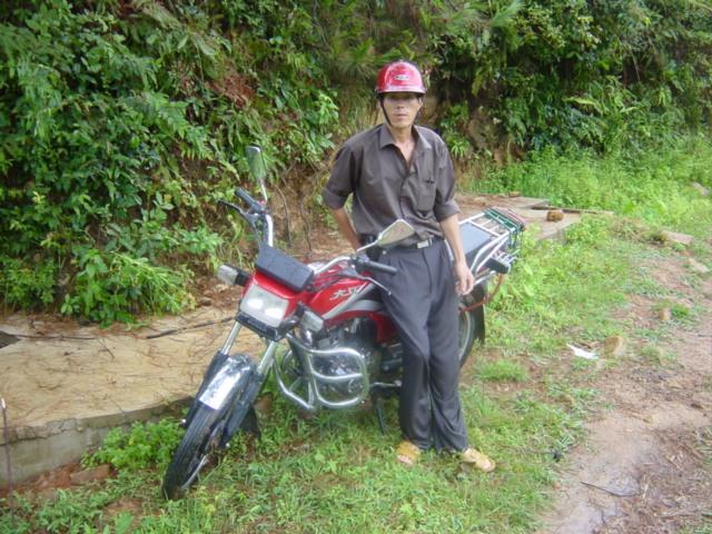 Motorcyclist and bike