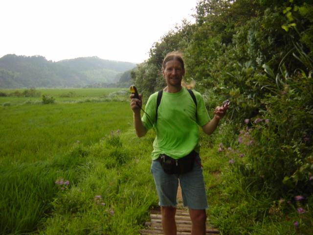 Yours truly near the confluence, just before the storm broke