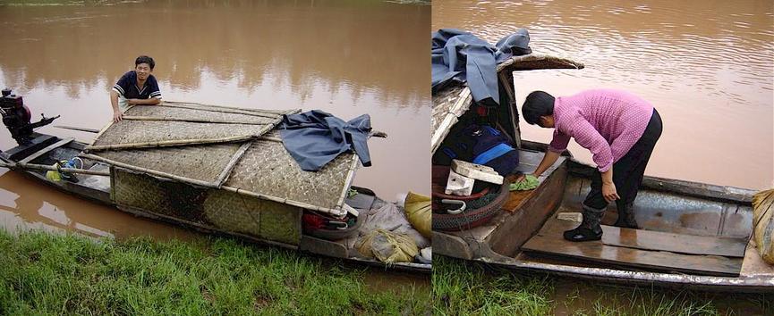 Ferryman and his wife prepareing the boat for our trip