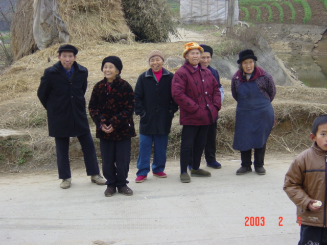 Confluence Point villagers on their way to celebrate Chinese New Year with friends and family